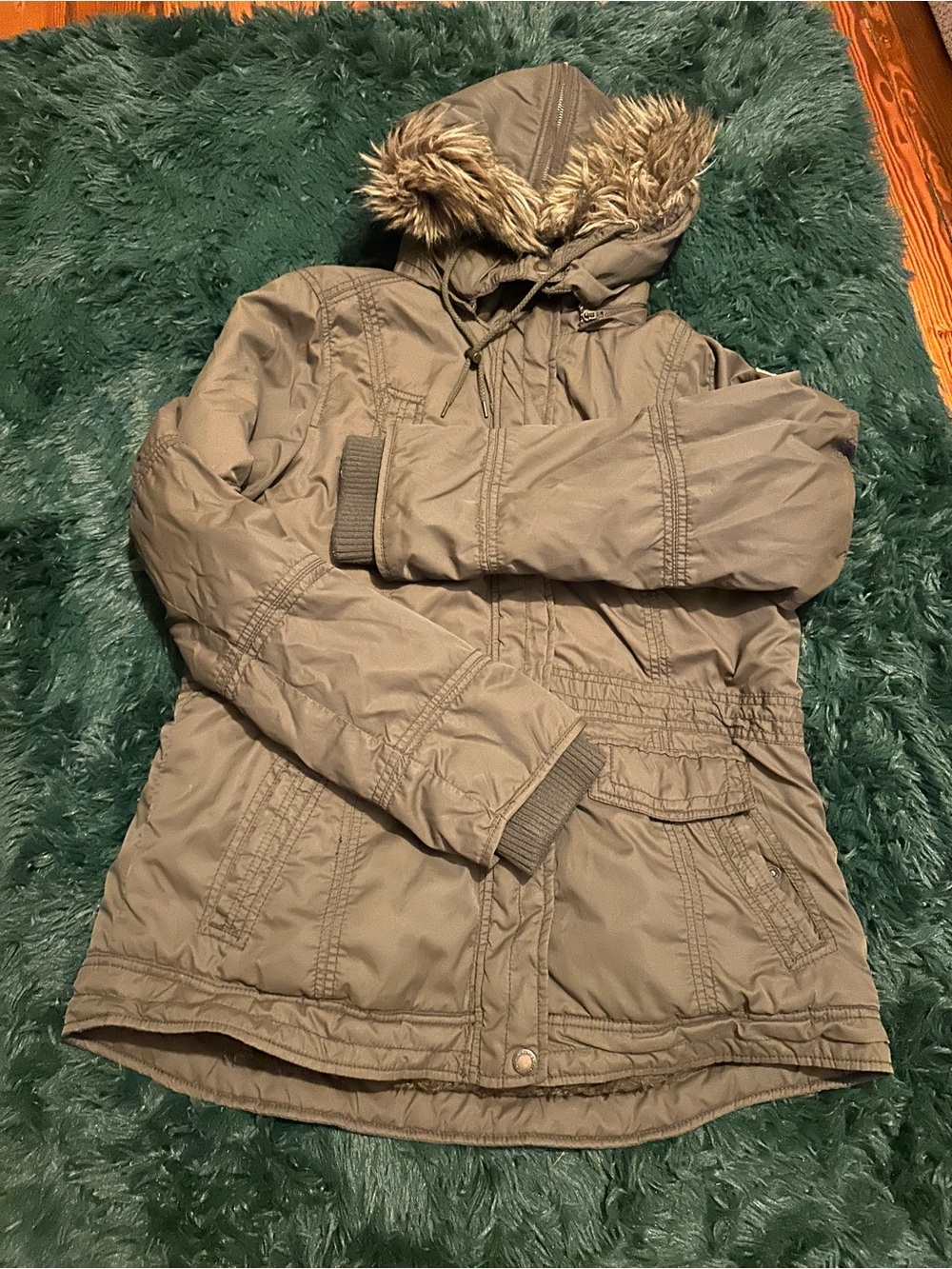 American Eagle Outfitters Faux Fur Lined Utility Parka Jacket XL